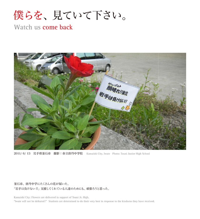 僕らを、見ていて下さい。
